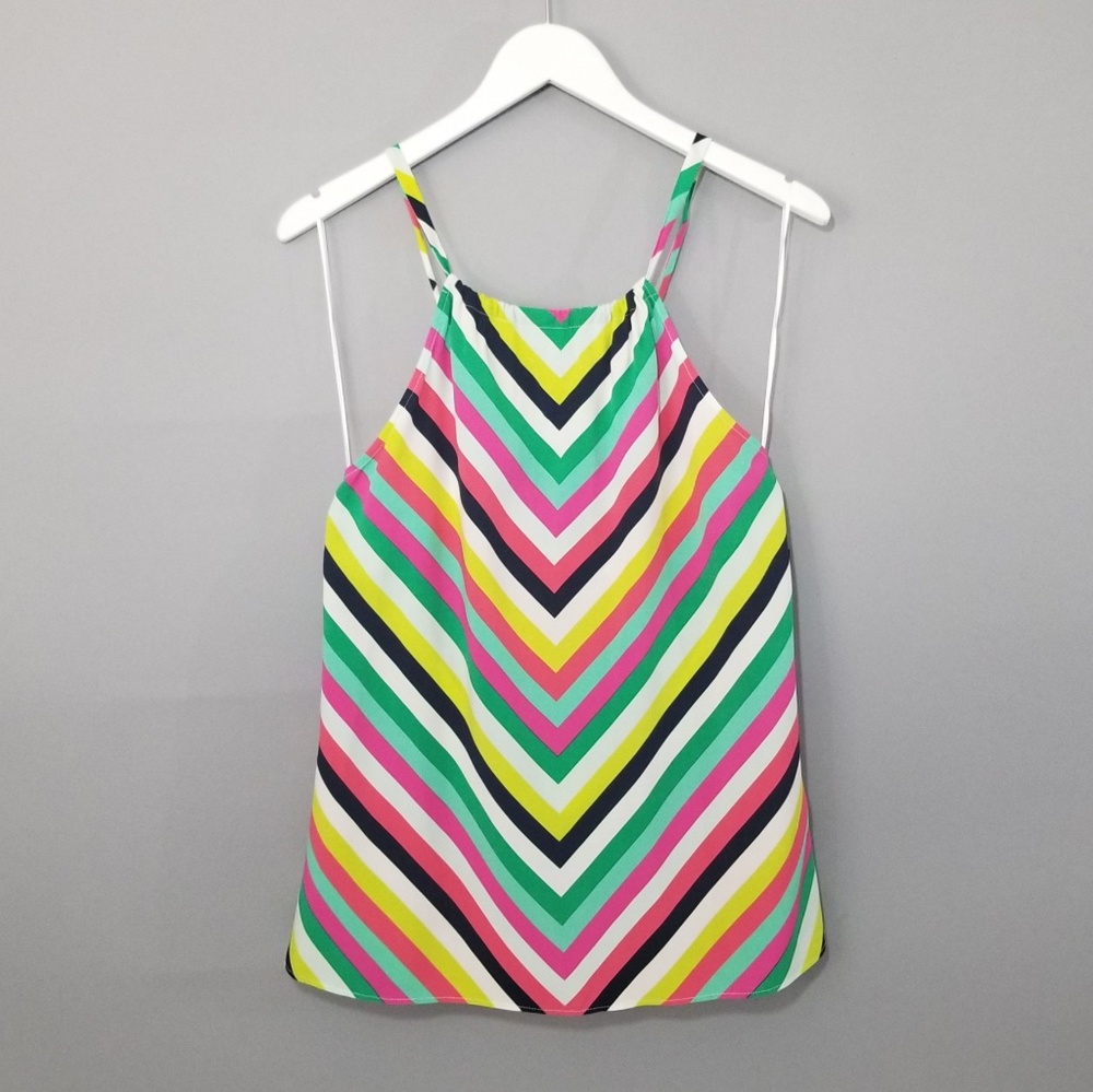 Crown & Ivy Multicolor High Neck Loose Tank Top XS